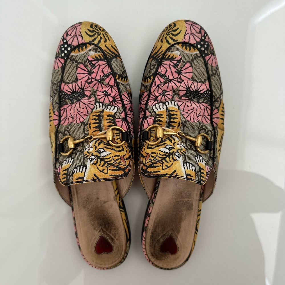 GUCCI WOMEN'S PRINCETOWN LEATHER SLIPPER Size 38